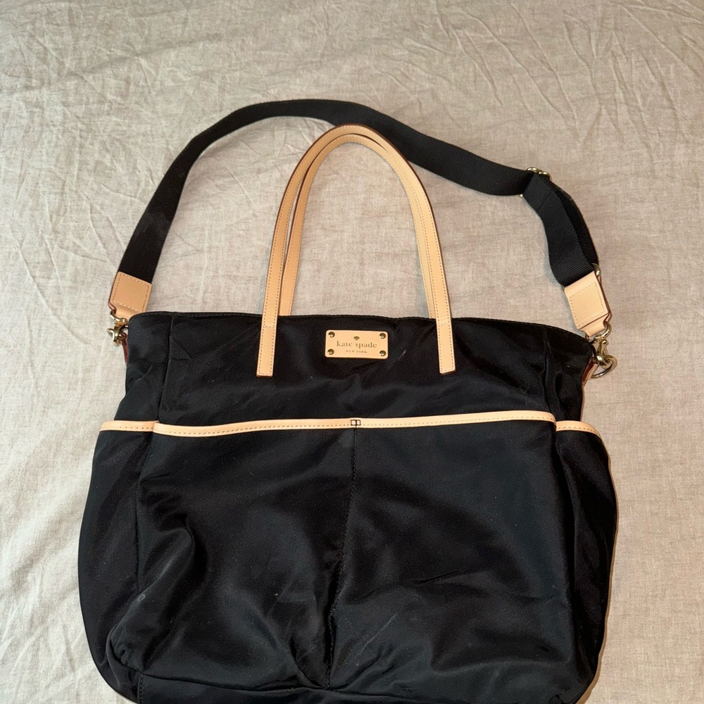 Kate Spade Black and Tan Tote Baby Bag
